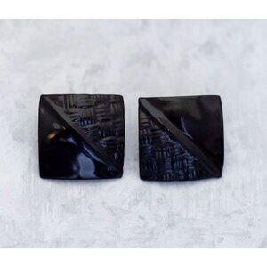 Vintage Black Square Geometric Gothic Stud Earrings | CD1